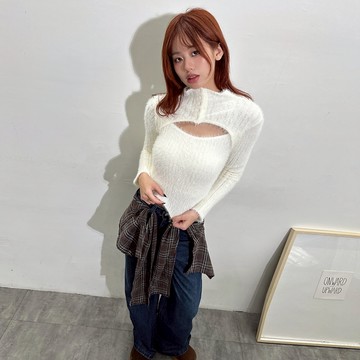 IN SHOP 排釦簍空水貂毛上衣-共4色【KT224734】