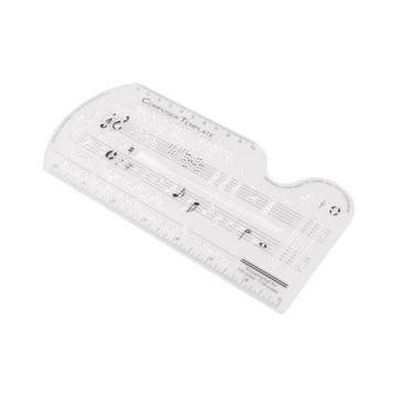 Winn Composer 模板樂譜繪圖樂譜尺子雙刻度曲線尺 PP 透明絲印音樂符號作曲家和音樂符號手稿工具尺子 Ent