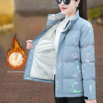 時尚加絨加厚保暖胖妹妹寬松棉服