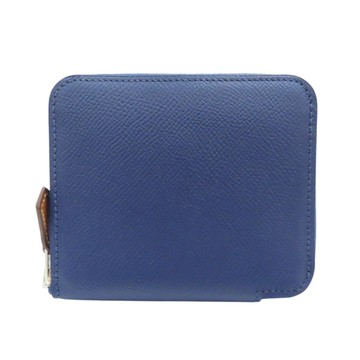 HERMES 愛馬仕 普魯士藍 Epsom皮革 Silk In 拉鍊 C刻 銀扣 【二手名牌BRAND OFF】