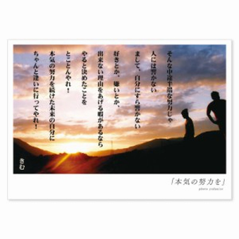 詩人きむ 言葉の応援ポストカード 本気の努力を 名言 格言 詩人 言葉 ことば 夢 勇気 元気 卒業 旅立ち 感謝 教員 先生 メッセージ 通販 Lineポイント最大1 0 Get Lineショッピング