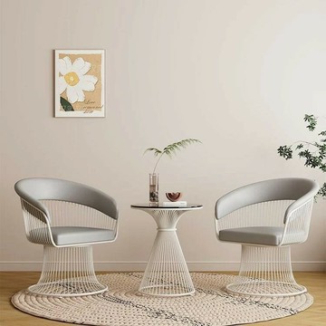 奶油風沙發椅設計師輕奢客廳接洽談桌陽臺休閑桌椅多件套可搭配