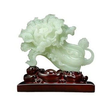 百財聚來玉白菜擺件 風水招財元寶擺設（大號）客廳辦公室高檔裝飾 喬遷開業禮物
