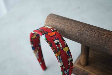 古董領帶改造手工髮箍-萬國博覽會-紅-領巾髮箍組