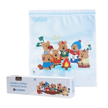 HOUSUXI DINOTAENG雙夾鏈保鮮袋/ 冬季/ L/ 12入/ 盒 eslite誠品