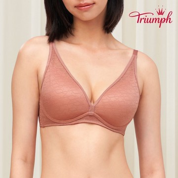 黛安芬-Signature Sheer 透感經典系列 無鋼圈托高V型內衣 B-D  溫柔棕｜11R1944 XU