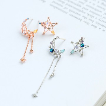 星辰閃耀耳環2件組(J042L1Q09AK) - JUJURY