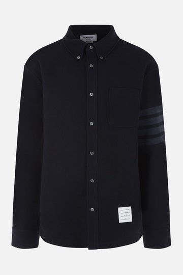 THOM BROWNE 4-bar drill oversized shirt Man