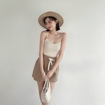 【Aa.chic】棉麻鬆緊粗綁帶短褲(三色).女裝/上身/棉麻/鬆緊/綁帶/短褲【C311022】