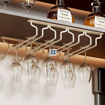 臺灣公司 免運 紅酒杯到掛架 高腳杯掛架 酒杯架 免打孔倒掛紅酒杯架懸掛高腳杯櫥櫃家用收納架子置物架輕奢酒杯架工廠現貨直銷 免運 可開發票 售後保障 5m103