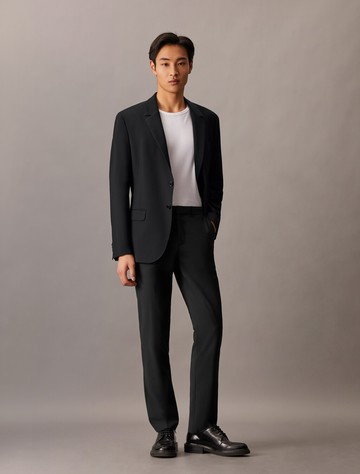 Calvin Klein 精製初剪羊毛修身長褲