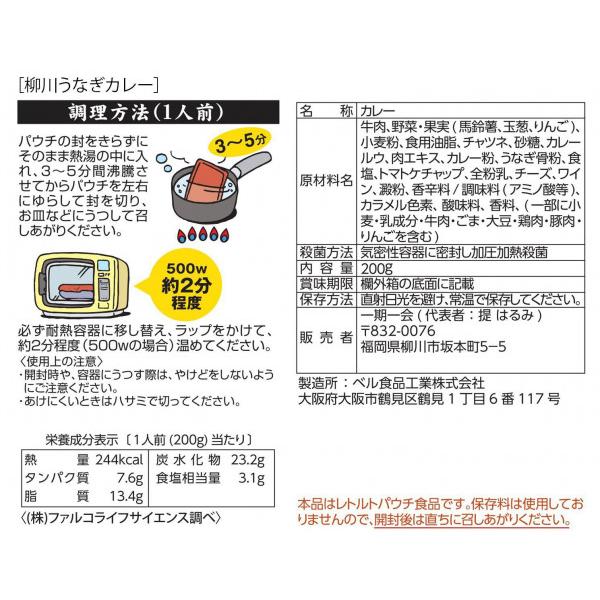 ご当地カレー 福岡博多明太子カレー＆柳川うなぎカレー(うなぎパウダー入り) 各5食セット