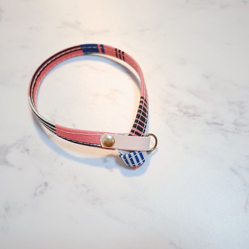 貓 項圈  暖粉色 線條小百褶 附鈴鐺 可加購吊牌