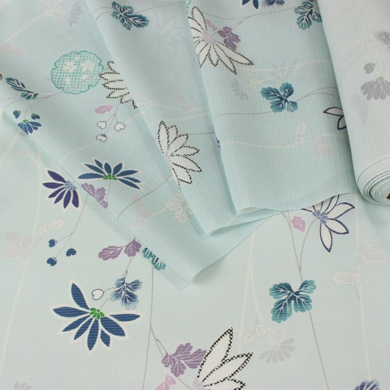 AB9269夏物誂仕立付小紋京小町水色系