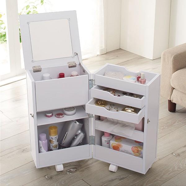 コスメワゴン♡ミニドレッサー♡キャスター付きメイクボックス♡品薄ピンク♡ コスメワゴン♡ミニドレッサー♡キャスター付きメイクボックス