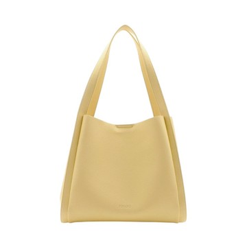 FIRANO-壓印LOGO皮革手提肩背包(鵝黃色)