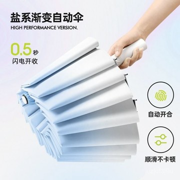【桃園出貨🔥】高顔值漸變全自動雨傘遮陽傘晴雨兩用防曬晴雨傘紫外綫太陽傘折疊