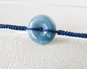 本命年【歲歲平安】雪花棉平安扣翡翠絲光編織手鍊*SW64*招財開運