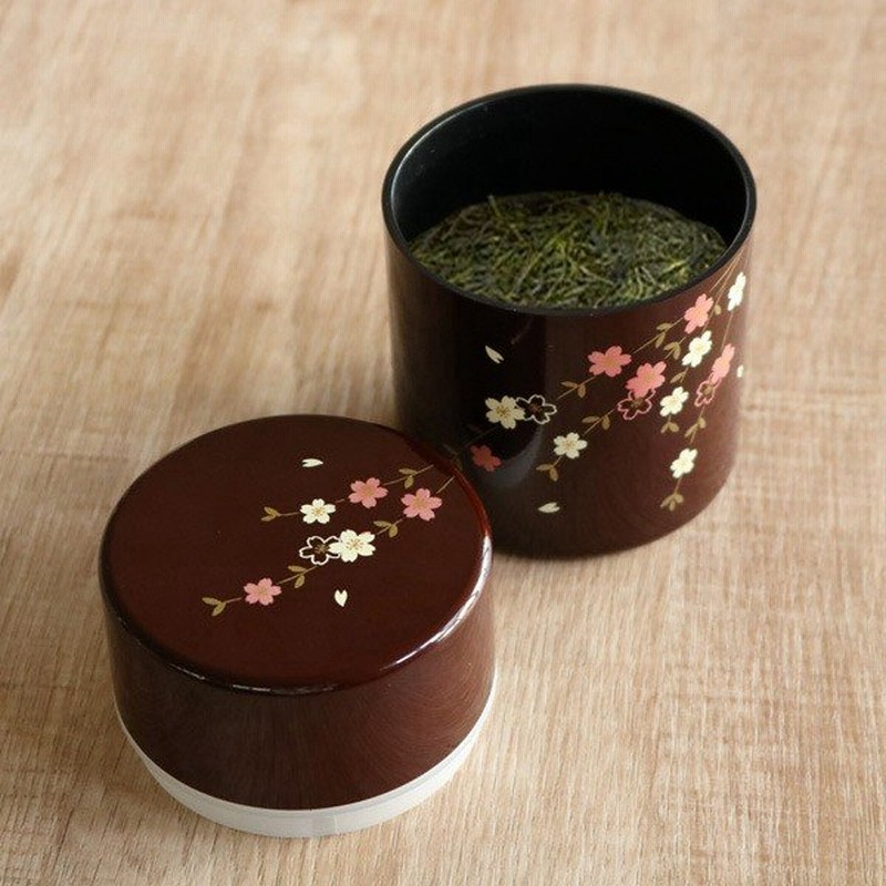 茶筒 溜 花さくら 260ml 漆器 日本製 お茶容器 茶葉容器 保存容器 和風 通販 Lineポイント最大0 5 Get Lineショッピング