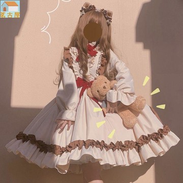 復古洛麗塔連衣裙 Lo 連衣裙小紅帽秋冬