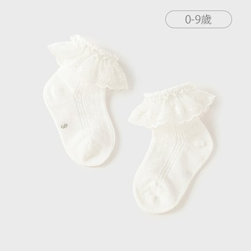 Dave&Bella 荷葉邊網紗透氣短襪