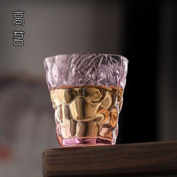 高顏值粉色女士水杯高檔精致茶杯個人專用杯子玻璃主人杯喝茶單杯