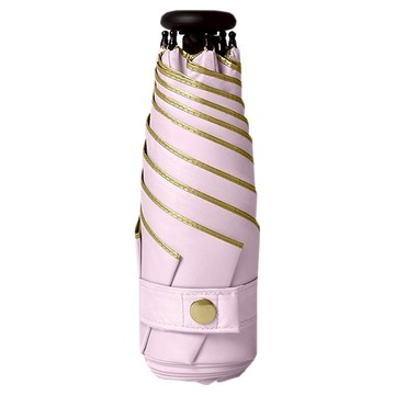 Besthot 抗UV六骨超輕量金膠迷你晴雨傘 265g 有效防雨防曬  金邊粉