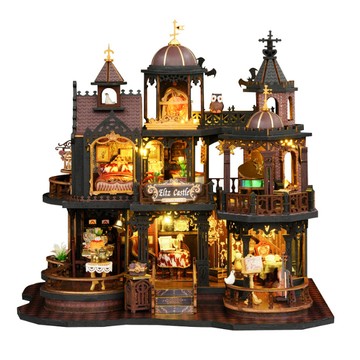 台中現貨【創彩】愛丁斯堡附防塵罩 袖珍屋  DIY手作 迷你屋   DIY小屋 聖誕節禮物 交換禮物 Diy小屋首選