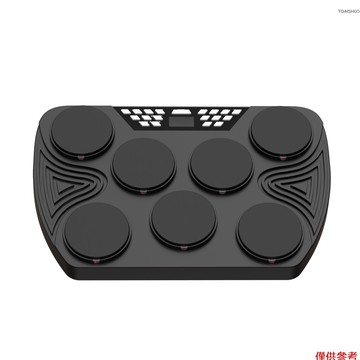 Winn 多功能便攜式電子鼓套裝 7 速度感應墊桌面鼓內置 2 個揚聲器立體聲可充電練習鼓墊支持錄音功能/音頻