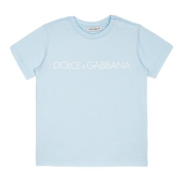 Dolce & Gabbana Kids 嬰幼兒寶寶藍 logo 字樣 T-Shirt
