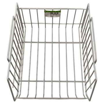 大台灣 斜口置物籃 塑膠鐵材質  1個  白色  小(25 x 22 x 15cm)