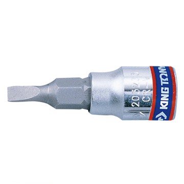 KING TONY 金統立 DR 一字起子頭套筒1/4 鉻釩合金鋼 拋光鍍鉻  1個