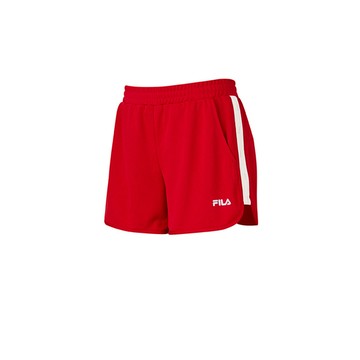 FILA 女針織織帶短褲-紅色 5SHA-1321-RD