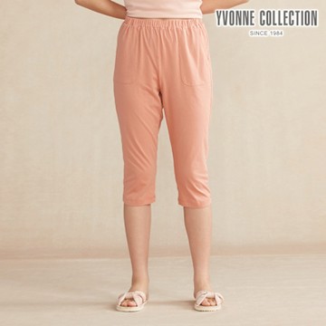 YVONNE 以旺傢飾 純棉素面七分褲-晚霞粉 (M/L)