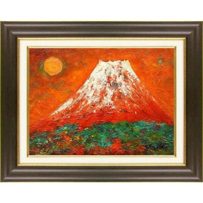 通販限定 風景画 赤富士オブジェ 大 Red - Mt.Fuji 美術品 Art object ...