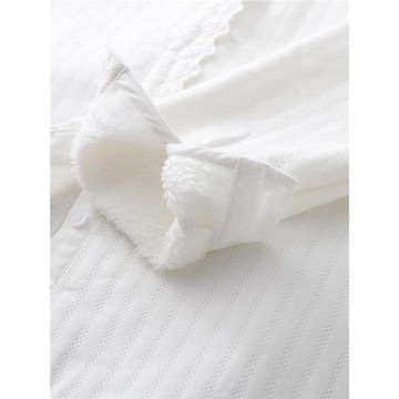 2025秋冬新款學生百搭立領蕾絲加絨加厚白襯衫女長袖保暖打底襯衣