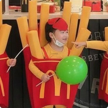 ✨優選 桃園出貨✨薯條裝扮衣服寶寶兒童女童演出服表演搞怪套裝服裝寶寶cosplay服