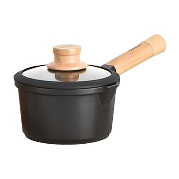 Sushar小菜丫 玄木系列 可拆式不沾鍋 小湯鍋 泡麵鍋 奶鍋 IH全對應  16cm  木色 + 黑色  1個