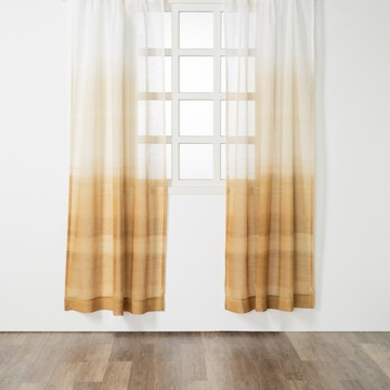 HOLA 和樂家居 艾禮思 仿麻印花落地窗紗 1.2kg  270 x 230 x 2cm  漸層咖  1個