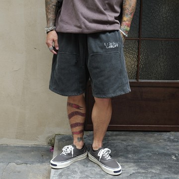 「Doushop」Unbent 25s/s 蠟染水洗貼布五分棉短褲