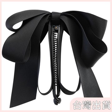 ✨臺灣出貨✨【飾飾如意】洋氣高馬尾~韓國緞面蝴蝶結飄帶香蕉夾豎夾馬尾夾扭扭夾扣夾頭飾