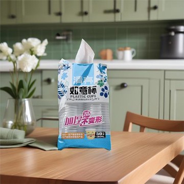 清亮一次性塑杯食品級透明無蓋加厚冷熱兩用婚禮辦公家用酒店飯店