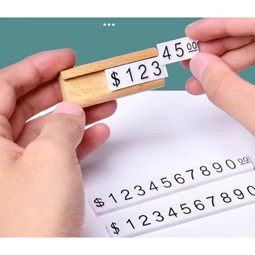 數字豆 木紋價格牌 數字組合 五角形數字豆 價格標 價格牌 金額牌 精品價格牌 市集擺攤標價牌 數字牌