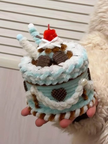 扭一扭💐 扭扭棒奶油蛋糕diy材料包手作自製生日照片收納盒送朋友閨蜜禮物 手作材料包 交換禮物 手作禮物