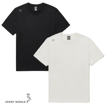 Descente 迪桑特 短袖上衣 男裝 寬鬆 黑/象牙白【運動世界】SR111DTS32-BLK0/SR111DTS32-IVRY