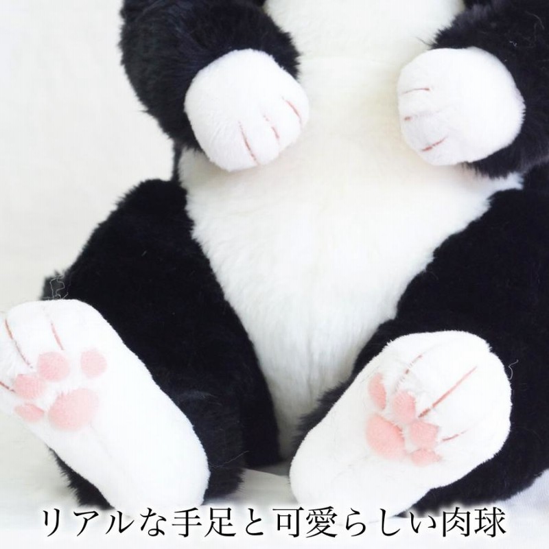 ぬいぐるみ 猫 ハチワレ《甚五郎 JingoroI》白黒 cuddly カドリー ね