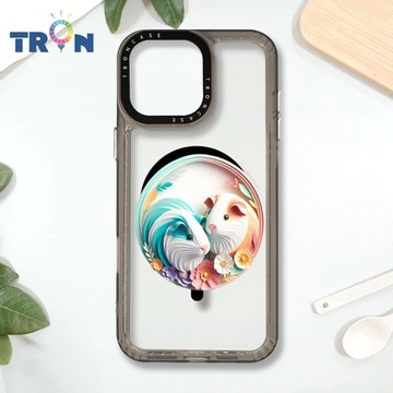 TRON IPHONE 16 PRO MAX 可愛紙雕天竺鼠 MAGSAFE 磁吸 防摔 太空殼 透黑 手機殼