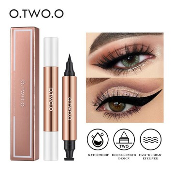 O.TWO.O彩妝 魅惑 貓眼印章 眼線筆 不易暈染 眼線筆 2合1眼線液筆 眼線 極細筆尖 速乾防水防汗眼線筆眼
