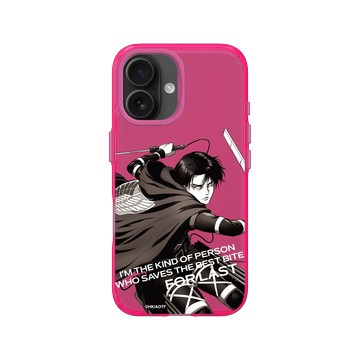 iPhone 16 Clear 粉漾桃 - 進擊的巨人 Attack On Titan -S4 - \b里維兵長 (灰階)