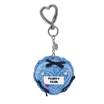 愛心蛋糕造型鑰匙圈 (天空藍奶油)